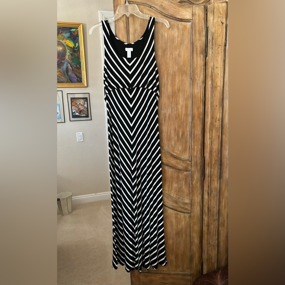 Chico’s Size 1 black and white long dress.